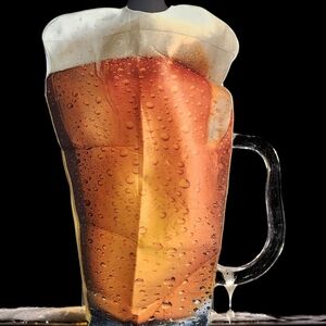 Beer Mug Costume with Foam Top Adult